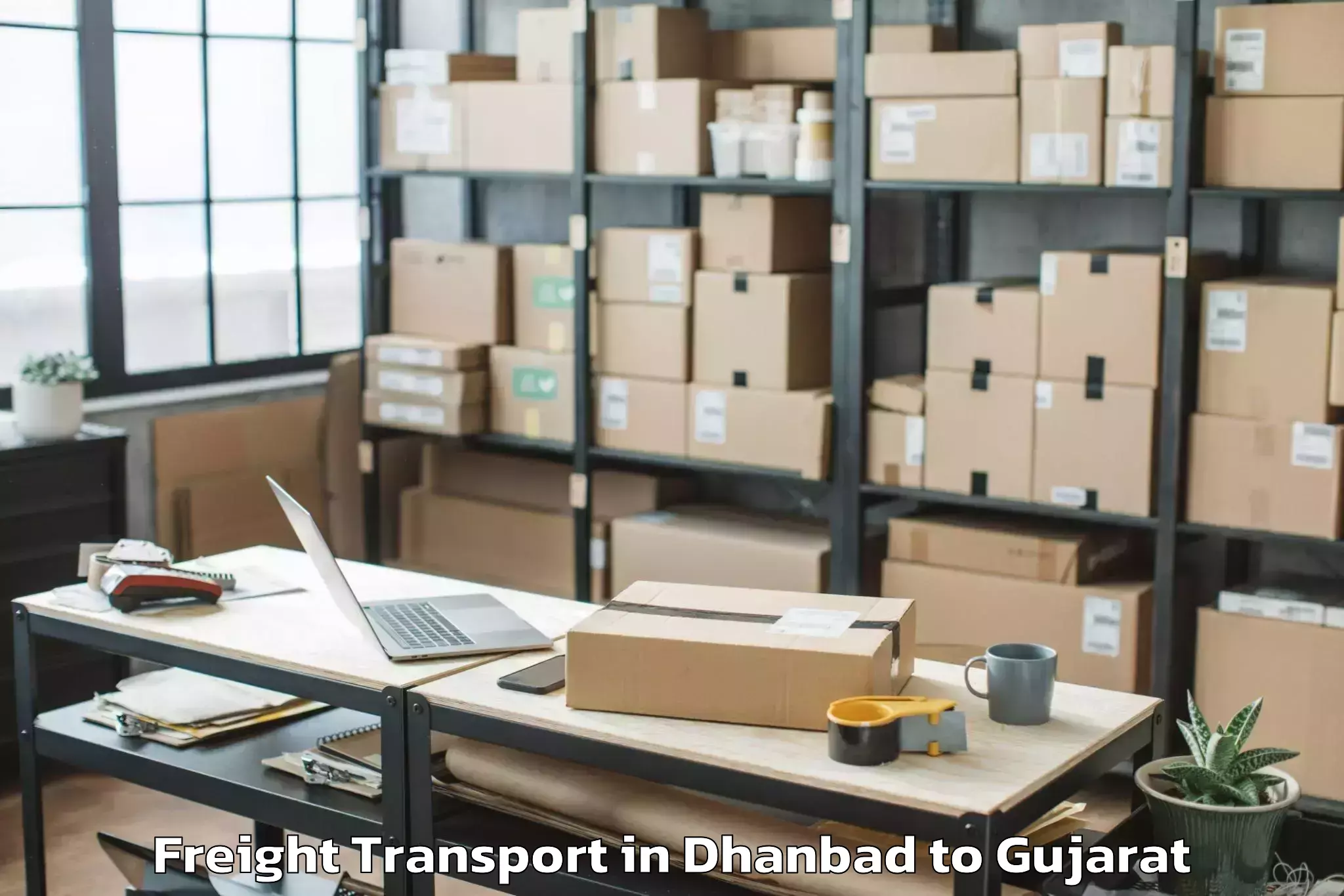 Hassle-Free Dhanbad to Bhanvad Freight Transport